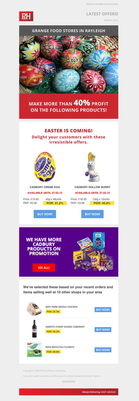 Screenshot of marketing email.